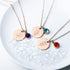 Birth Flower Necklace, Rose Gold Floral Pendant Necklaces, Dainty Birth Month Flower Disc Charm Hand Stamped Flower Disk Necklace...