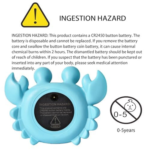 Baby Bath Thermometer,Newborn Swimming Safety Toy Thermometer,Bathtub Water Thermometer,Large Eyed Crab Toy Floating Water Temperature Gauge Baby ...