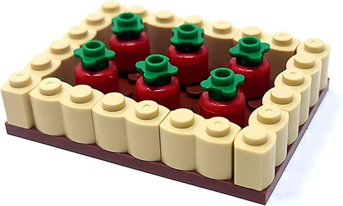 General Jim's Bright Colorful Vegetable Garden Plot Building Block Toy Playset 165 Pc 6 Section Modular Building Block Vegetable Garden Plot Set f...