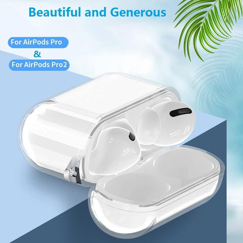 for Airpods Pro 2/1 Case Clear with Cleaning Kit Pen, Soft TPU Transparent AirPods Pro 2nd Generation Protective Cover Skin Women Men for AppleAir...