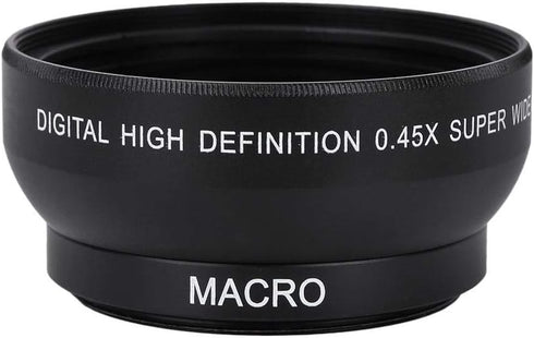 HD Wide Angle Lens with Macro Close-up Lens 0.45X Magnification High Definition Wide-Angle Lens Fits Any 49mm Diameter Lens...
