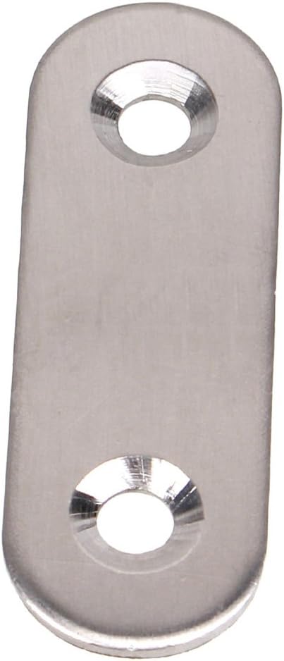 BQLZR Stainless Steel 2 Holes Flat Corner Brace Plate Connector 47x15.5x5mm Pack of 10...