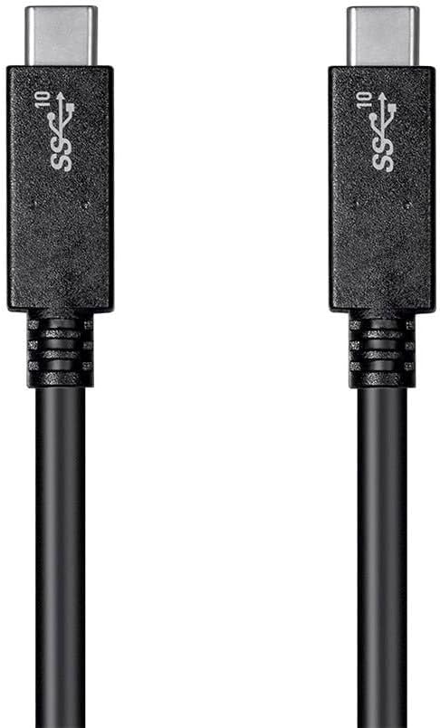 Monoprice USB Type-C to Type-C 3.1 Gen 2 Cable - 10Gbps, 5 Amp, 30AWG, 3.3 Feet, Black - Essential Series...
