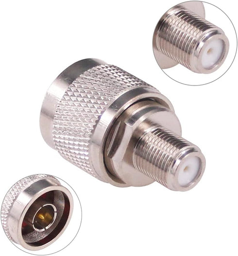 2pcs N to F Coax Adapter N Type Male to F Type Female RF Coaxial Connector for Antenna Router Booster Systems(F112-2)...