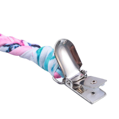 4 Pieces Pacifier Clips for Infant Boys and Girls Universal Pacifier Holder Hand-Made Braided Soothie Leash for All Pacifiers Teething Drool Bibs ...