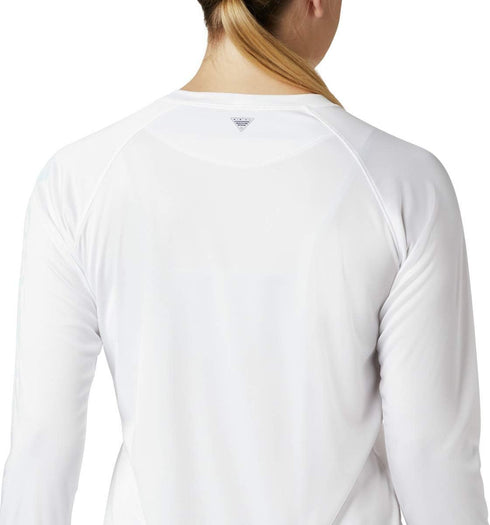 Columbia Women's Plus Size PFG Tidal Tee II Sun Protection Long Sleeve Shirt, White/Cirrus Grey Logo, 2X...