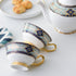 YBK Tech Euro Style Bone China Cup& Saucer Set, Ceramic Tea Coffee Cup for Home Kitchen Wedding (Royal Pattern- Sky Blue)...