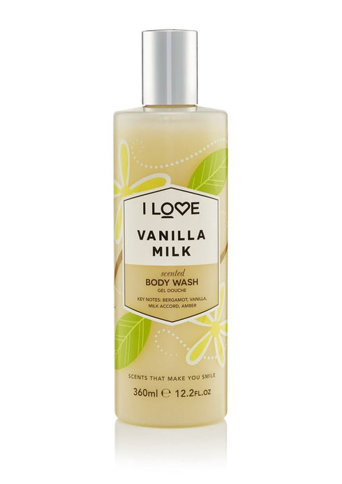I Love Vanilla Milk Scented Body Wash - Moisturizing Body Wash and Foaming Bubble Bath - Vanilla and Amber Fragrance - 12.7 oz...