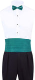 Mens Formal Woven Satin Cummerbund Pre-Tied Bowtie Hanky set...