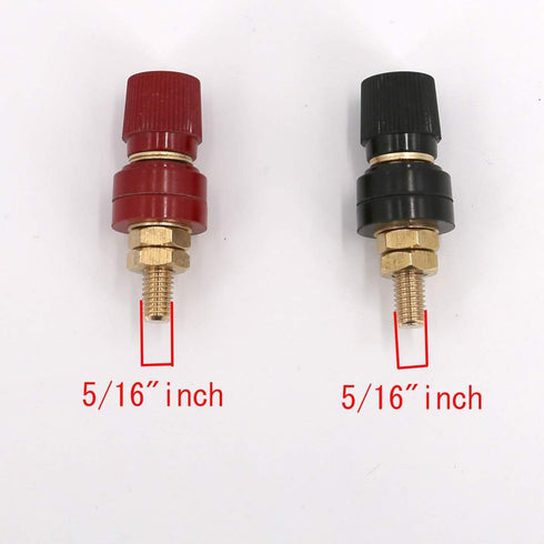 UTSAUTO Battery Terminal 5/16” M8 8mm Stud Remote Battery Binding Post Power Junction Post Connector Terminal Kit 2Pcs (Red & Black)...