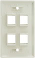 Keystone Wall Plate 4 Port, White (Cat5e, Cat6, Coax (Video), Aux (Cat6 for Data, IP Phone, POTS or Other), Single Gang, CableWholesale...