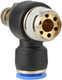 Pneumatic Push to Connect Air Flow Control Valve, 10mm Tube OD x 1/2" Male BSP Thread, Elbow 90 Degree Switch Valve Adapter Fitting (Pack of 5)...