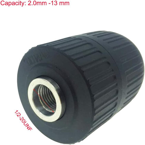 YXQ 2.0-13mm Tapered Keyless Drill Chuck 1/2"-20 UNF Mount Hammer Conversion Quick Change Electric Drill Electric Accessories Tool...