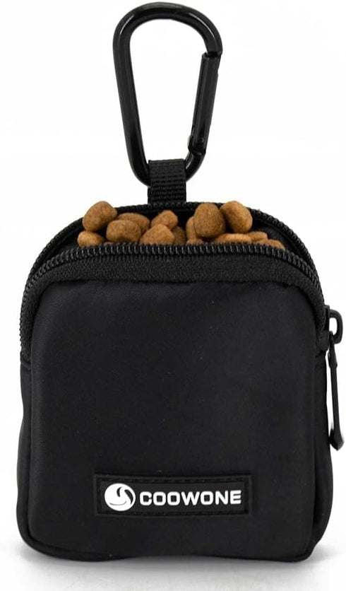 Waterproof Dog Treat Pouch, Dog Training Treat Pouch Built in Poop Bag Dispenser Adjustable Shoulder Bag (BLK) (BLK)...