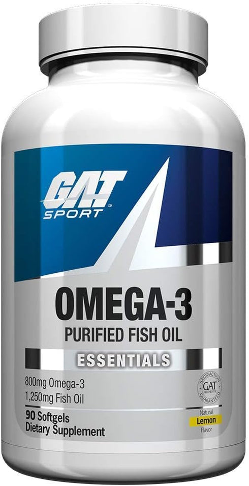 GAT SPORT Omega-3 Fish Oil, High Potency EPA, DHA, Brain, GLP1 Support, 90 Softgels...