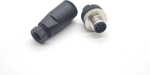M12 Cable Connector Circular Waterproof Aviation Plug Field Installable Screw Termination Unshield Straight (5 Pin Male A-Code)......