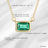 S925 1.2ct Lab-created Emerald Pendant Necklace for Women 18K Gold Plated Sterling Silver Solitaire Birthstone Necklace for Women...