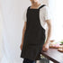 NEWGEM Japanese Linen Cross Back Kitchen Cooking Aprons for Men with Pockets for Baking Painting Gardening Cleaning Black...