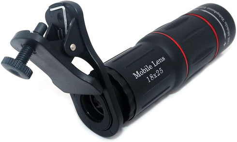 Cell Phone Camera Lens?Universal 18X25 Clip-On Monocular telescope Mobile Zoom lens Fits Most smartphones for BirdWatching, Traveling, Hunting, Fi...