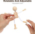 4 pcs Unfinished Wooden Robot Peg Dolls Wooden Figures People Bodies for DIY Painting Supplies Peg Dolls...
