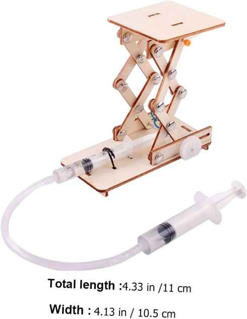Toyvian 1 Set Lifts Hydraulic Lift Model Wood Puzzle Toy Puzzle for Kids Mechanical Model Building Kits Science Experimental Scientific Educationa...