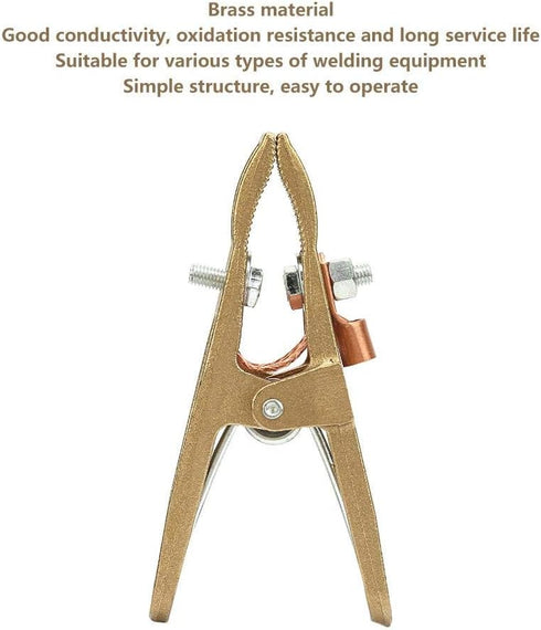 Fafeicy Welding Ground Clamp, Brass Material A Shape Ground Welding Earth Clamp Brass Welding Clamp for Welding Machine Used in Shipyards, Machine...
