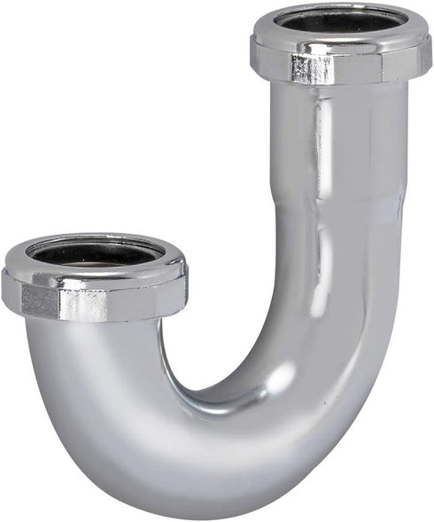 Eastman 1-1/4 Inch Heavy Duty J Bend with Slip Joint Connection, 17 Gauge, Brass Plumbing Fitting, Chrome, 35125...