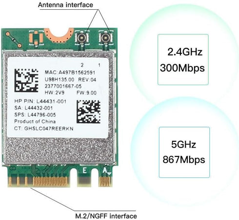 Computer Upgrade King Wireless Card RTL 8822CE 802.11ac/abgn PCIe WLAN with Bluetooth 5.0 (Made_by_Realtek)...