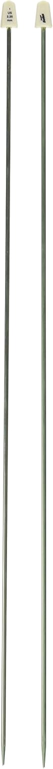 Susan Bates 14-Inch Silvalume Single Point Knitting Needle, 2.25mm, Silver Green......