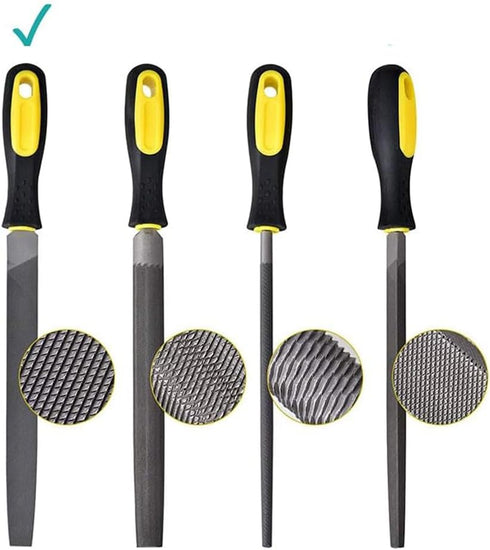 8” Rasp File, Flat File, Metal File Set, Hand Files Rasp for Woodwork Metalwork Carpentry Leather Plastic, Non-Slip Handle and Premium High Carbon...