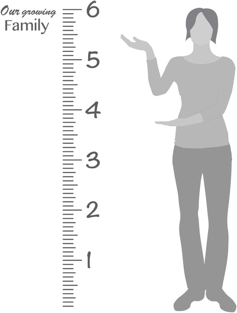 Giant Vinyl Growth Chart Kit | Kids DIY Height Wall Ruler Large Measuring Tape Sticker Number Decal Sticker (Black, 73x23 inches)...