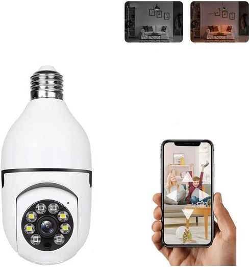 Light Bulb Security Camera Home Wireless WiFi Camera Surveillance Camera Baby Monitor Nanny Cam Pet Camera Video Recording with Audio Remote Contr...