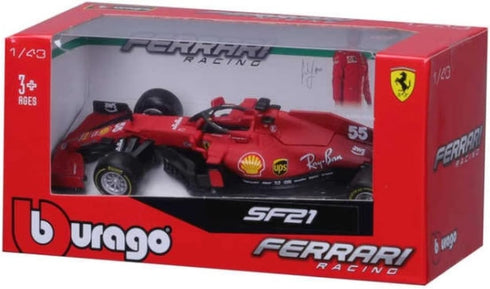 Bburago B18-36829S 1:43 F1 2021 Ferrari SF21 SAINZ, Assorted Designs and Colours for Unisex Adult...