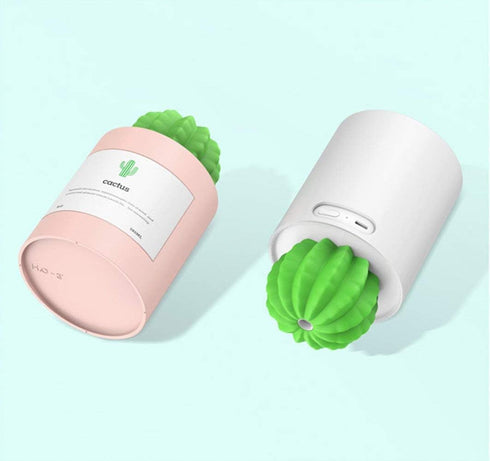Mini Humidifier, 280ml USB Cool Mist Portable Cactus Air humidifier, Ultra-Quiet Operation for Bedroom Home Office Desk Yoga Car Travel(Grey)...