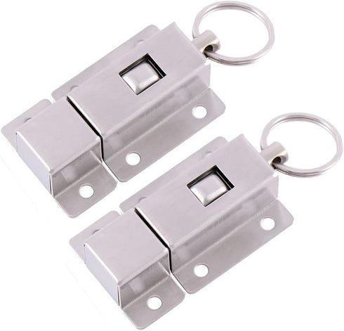 2PCS Slide Barrel Door Bolt,3 Inch Long Stainless Steel Barrel Bolt,Lock Door Bolts with Button Door Slide Lock Home Improvement Barrel Bolt...