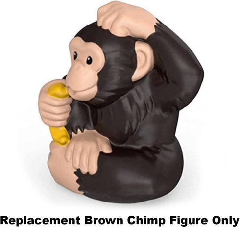 Replacement Part for Fisher-Price Little People Chimpanzee Playset - BDY75~ Replacement Brown Chimp Figure Holding a Banana and Scratching His Hea...