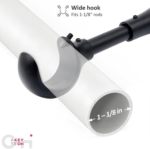 Heavy Duty Curtain Rod Brackets for Wall, 6 inch Curtain Rod Brackets, Extra Long Holder for Heavy Curtains, for 3/4 to 1 inch Rods, 2 pcs Extende...