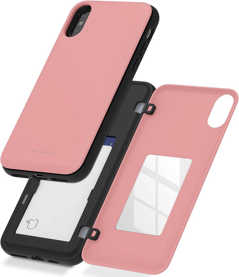 GOOSPERY Magnetic Secure Bumper Compatible with iPhone Xs/X, Card Holder Wallet Case, Easy Magnet Auto Closure Dual Layer Protection Sleek iPhone ...