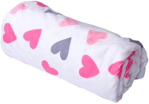Baby Double Layer Soft Plush Minky Blanket With Dotted Backing for Boys Girls - Toddler Newborn Shower Gift (Peach Hearts, 30 X 40 Inches)...
