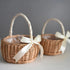 Wicker Rattan Flower Basket,Wedding Flower Girl Basket Hand Woven Flower Basket Decoration,Candy Storage Basket Home Decoration(L,white)...