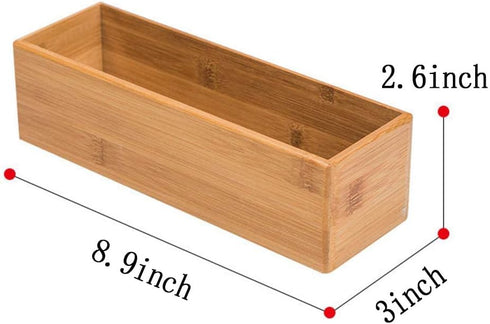 Bamboo Drawer Organizer - Kitchen Utensil Organizer Silverware Tray Cutlery Holder?Office Desk Supplies and Accessories (8.9x3x2.6 inch)...