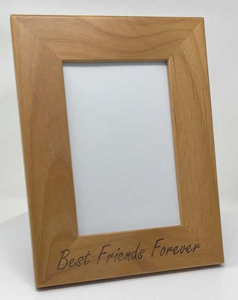 CustomGiftsNow Best Friends Forever Engraved Natural Alder Wood Picture Tabletop/Hanging Photo Wooden Frame (4x6-inch Vertical)...