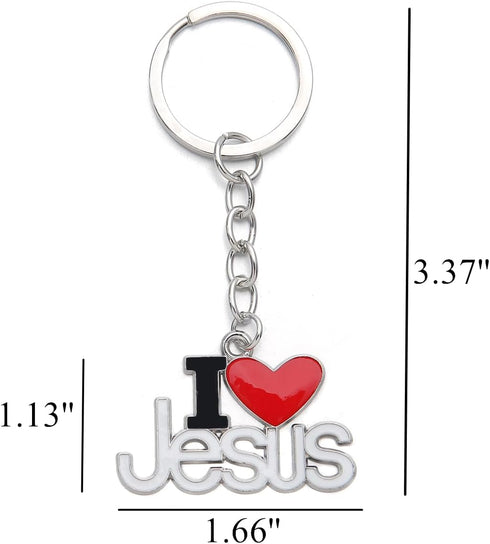 PHAETON 20PCS Jesus Pendants Keyrings Keychains Religious Door Car Key Holders Jesus Key Rings Religious Favors for Christians Easter Prayer Gifts...