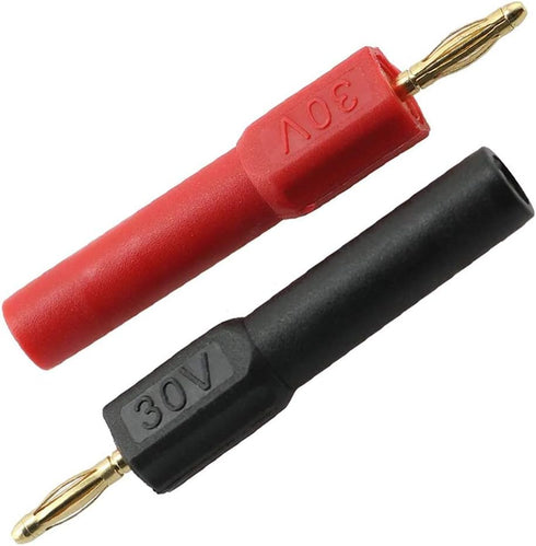 2mm Banana Male Pluge to 4mm Female Socket Probe Connectors Black + Red - (2 Pcs)...