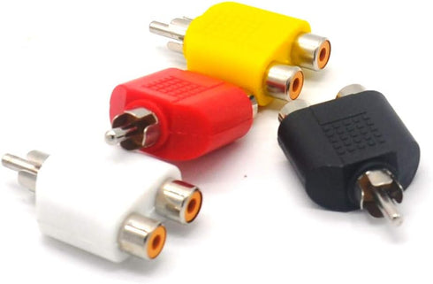Padarsey RCA Y Splitter Adapter 2 Female to 1 Male for Audio Video AV TV Cable Convert, Piece of 4...
