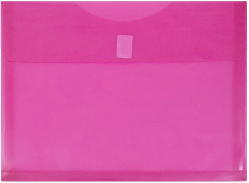 JAM PAPER Plastic Expansion Envelopes with Hook & Loop Closure - Letter Booklet - 9 3/4 x 13 with 1 Inch Expansion - Fuchsia Pink - 3/Pack...