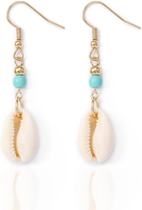 Olbye Cowrie Shell Earrings Turquoise Gold Earrings for Women Boho Earring Body Jewelry...