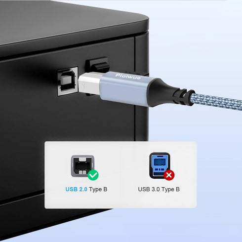 USB B to USB C printer cable 1m ?3.3 FT ? with USB A to USB C female adapter,USB C to USB-B compatible with MacBook Pro/Air, Yamaha piano keyboard...