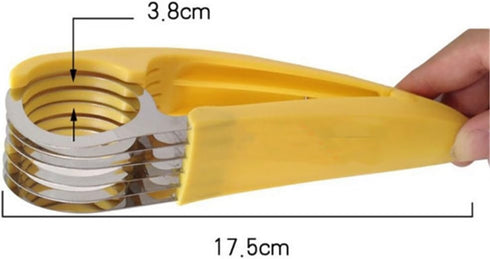 1 PCs Creative Stainless Steel Banana Chopper Fruit Cutter Cucumber Vegetable Peeler slicers Kitchen Tools, Yellow...