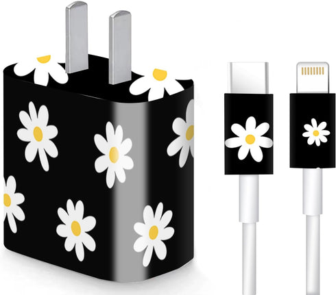 Charger Skin Charger Decal Wrap Compatible with iPhone 18W / 20W Charger Wall Charger Stickers Daisies......